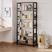 IRONCK Bookshelf, 31.5in Wide Shelf 6 Tier Bookcase,shelf Vintage Industrial Style Bookshelves