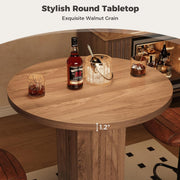 IRONCK 39.4" H Wood Bistro Pub Table with Metal Ring Footrest, Brown(Only Table)