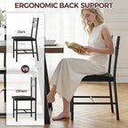 IRONCK Dining Chairs Set of 6, Upholstered Kitchen Chairs with Ergonomic Backrest, Gray