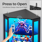 IRONCK 71" Carbon Fiber Corner Glass Display Cabinet