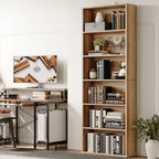 IRONCK Bookshelves and Bookcases Floor Standing 6 Tiers, Oak Brown