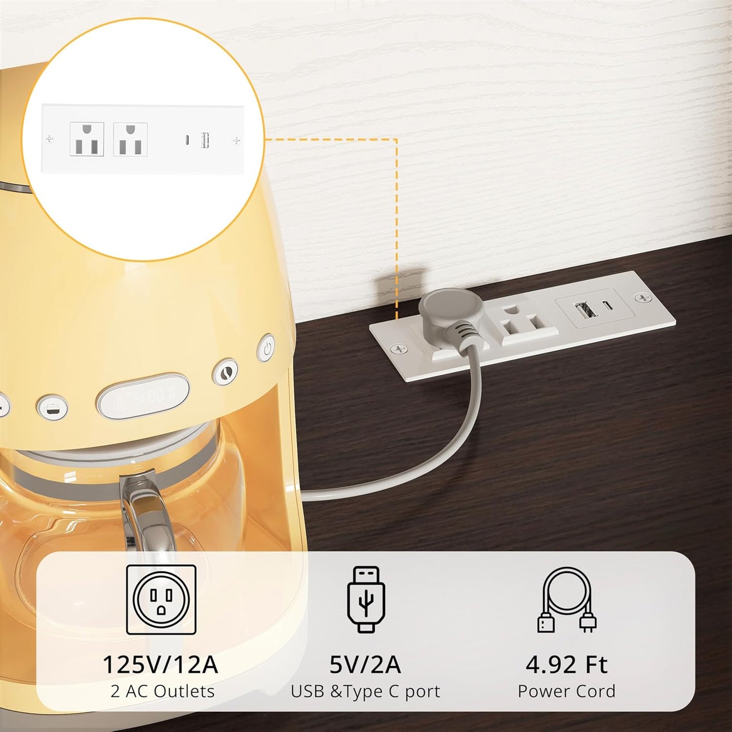 IRONCK 71" Tall Kitchen Pantry Cabinet with Microwave Shelf, White