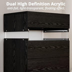 IRONCK Nightstand with 3 Drawers,  LED Light, Storage for Bedroom, Black