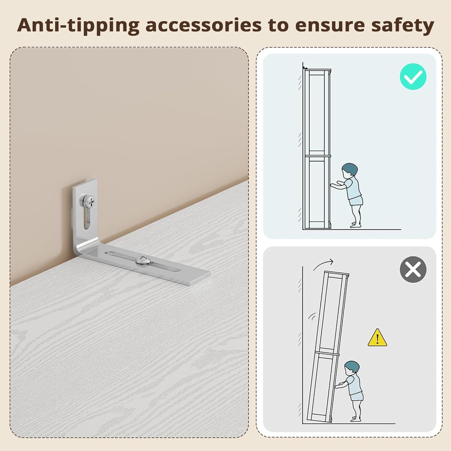 IRONCK Freestanding Closet System with 3 Wood Drawers, White