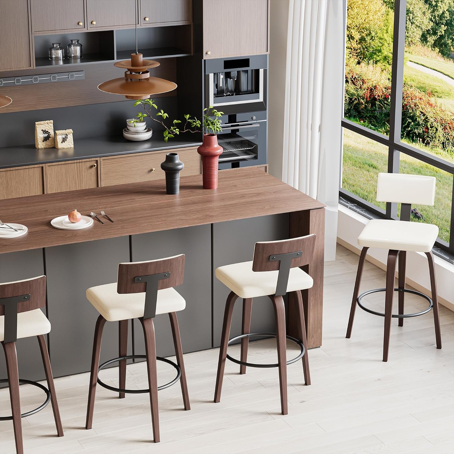 IRONCK Counter Height Bar Stools Set of 2