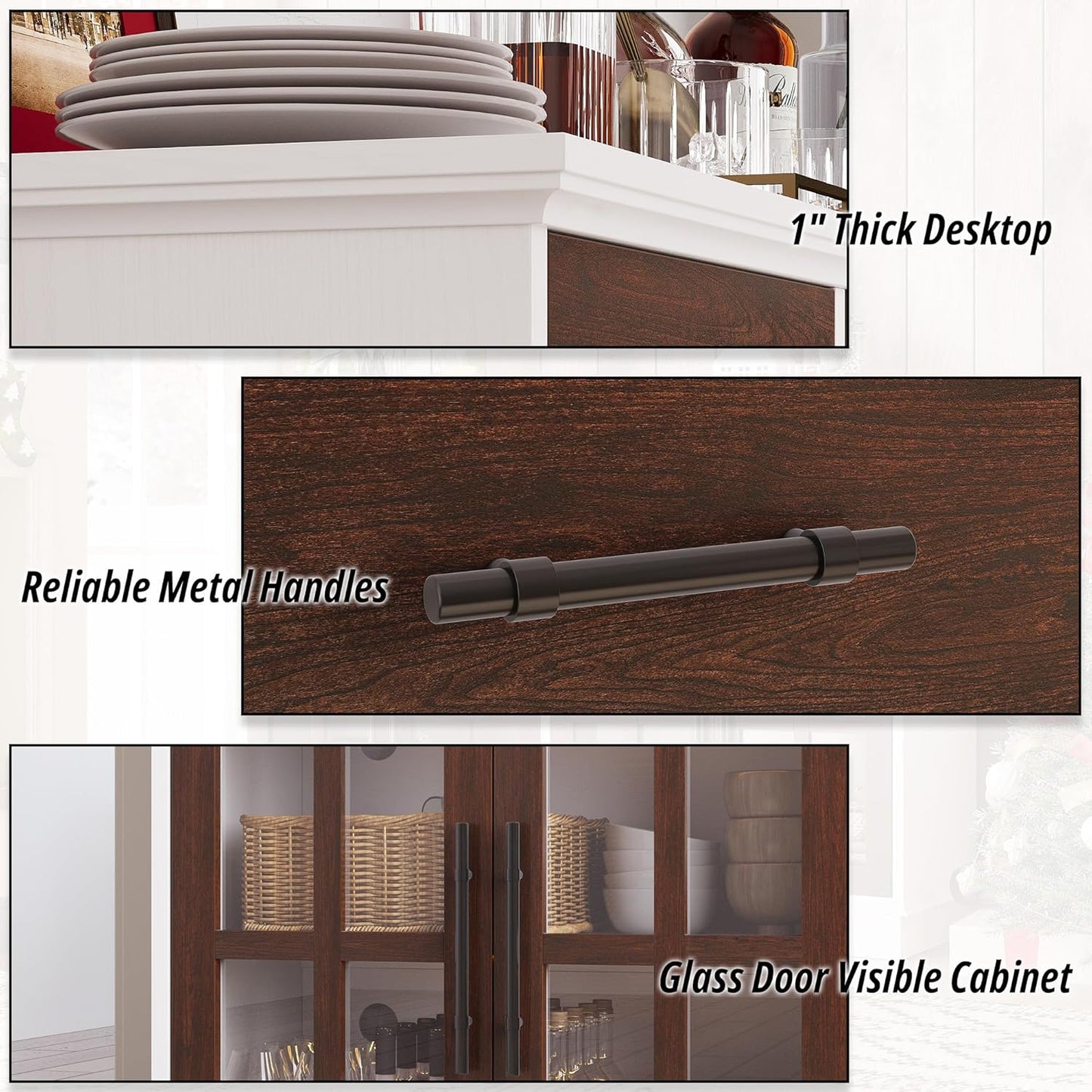 IRONCK 55" Großes Sideboard-Buffet mit LED-Beleuchtung 