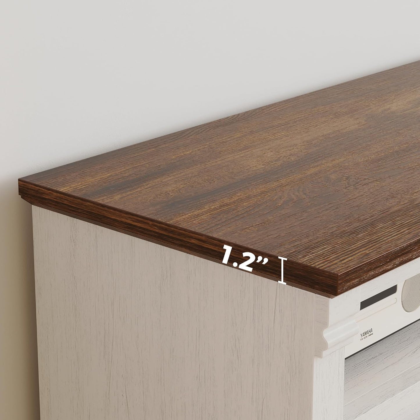 IRONCK Farmhouse TV Stand, 59" Entertainment Center with Storage Cabinets, White