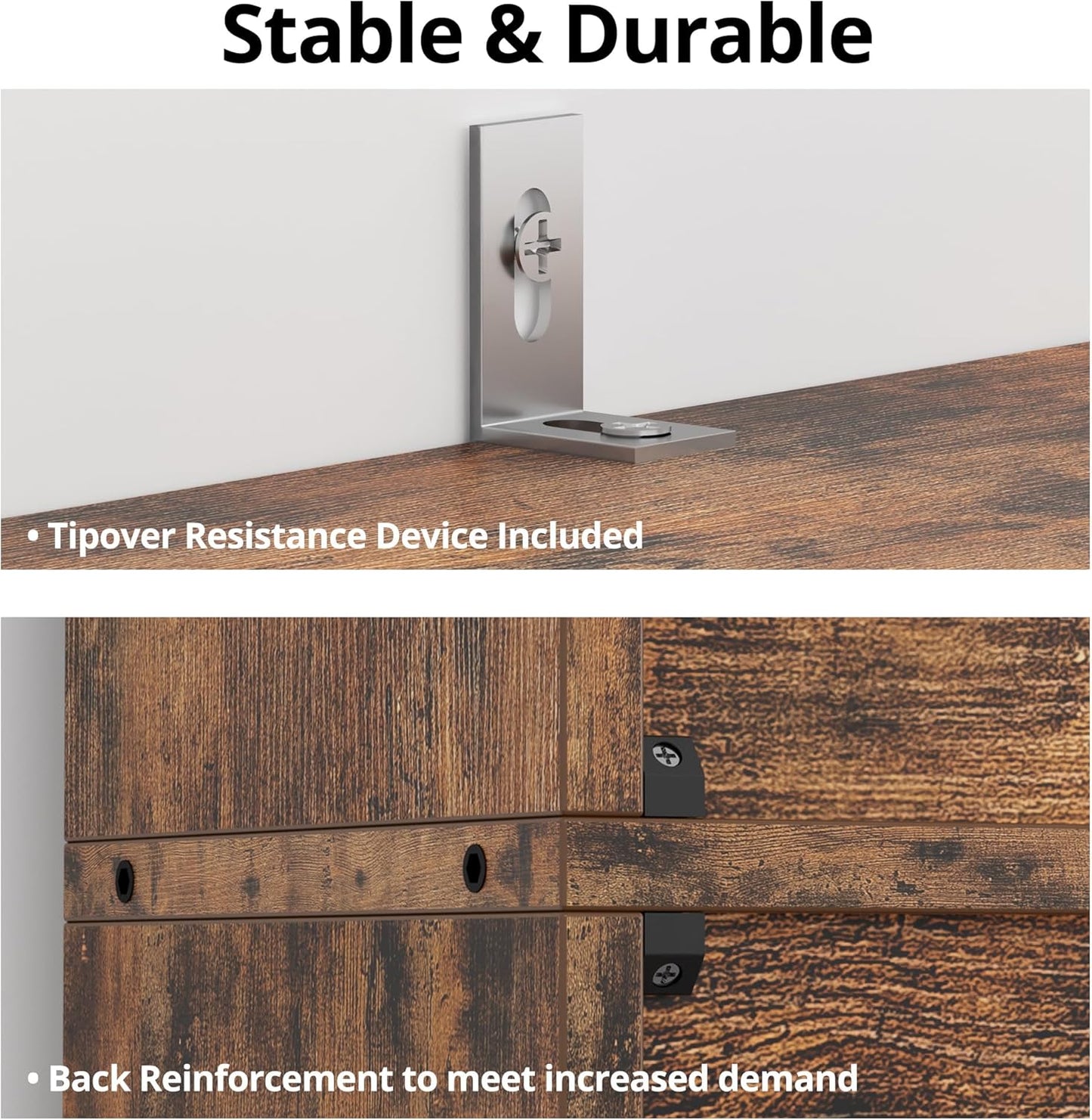 IRONCK Bookshelves and Bookcases Floor Standing 6 Tiers, Vintage Brown