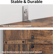 IRONCK Bookshelves and Bookcases Floor Standing 6 Tiers, Vintage Brown