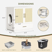 IRONCK Cat Litter Box Enclosure with Litter Drawer