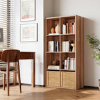 IROCNK 8-Cube Bookshelf, Horizontally & Vertically Reversible, Oak Brown