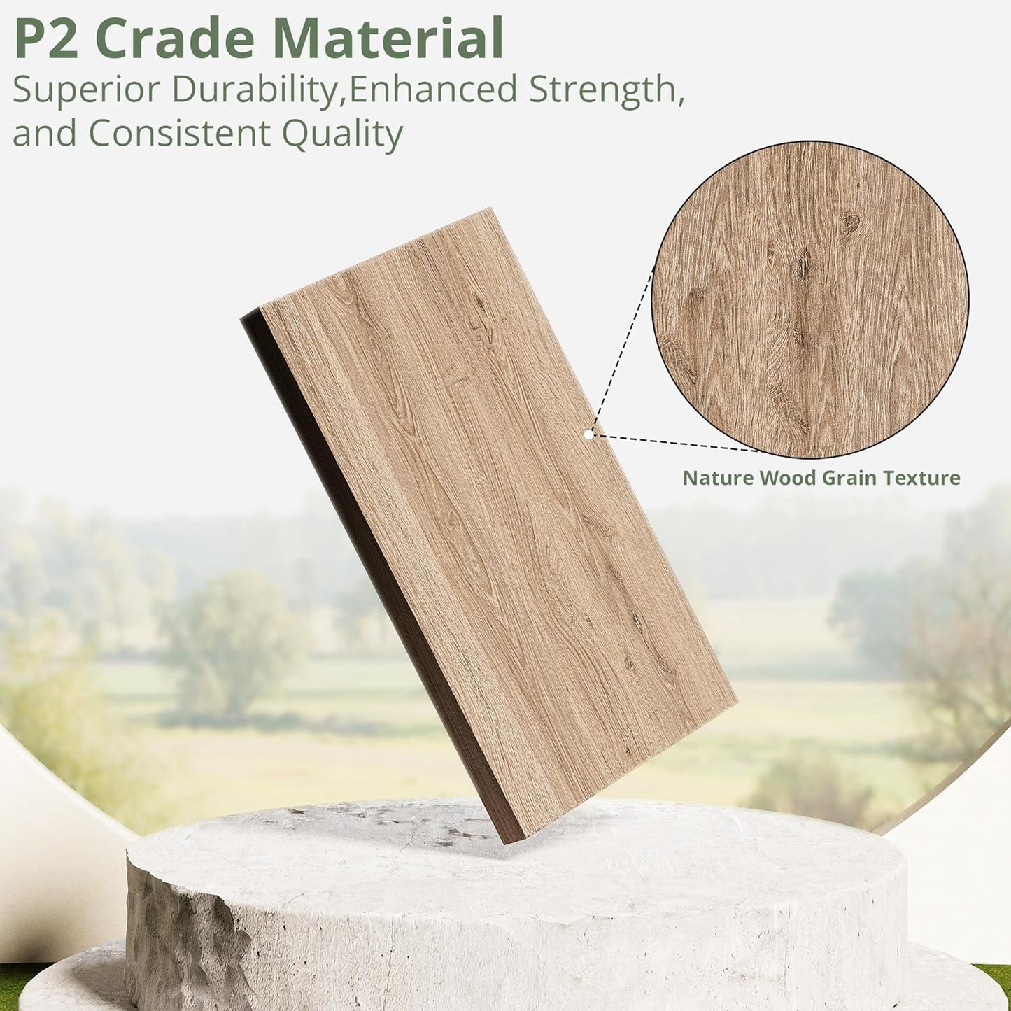 IRONCK Farmhouse TV Stand for 65 Inch TV with Outlets, Light Rustic Oak