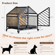 IRONCK 27.6" Dog Crate Furniture with Name Tag