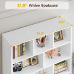 IRONCK Bookcase with Doors and Open Shelves for Home Office and Living Room | Hidden Storage, Heavy-Duty Shelves, Dust Protection, Minimalist Style