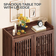 IRONCK 6-Tier Wooden  Shoe Cabinet with Slatted Doors