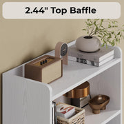 IRONCK 74.6 in Tall Bookshelf with Doors, Storage Shelves, White