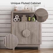 IRONCK Badezimmerschrank mit Tür, kleiner Aufbewahrungsschrank mit verstellbaren Einlegeböden 