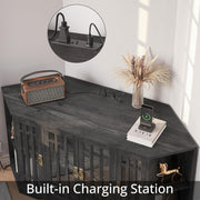 IRONCK Corner TV Stand for TVs up to 60 Inch with Power Outlet