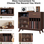 IRONCK large record player with drawer, can hold more than 500 vinyl records