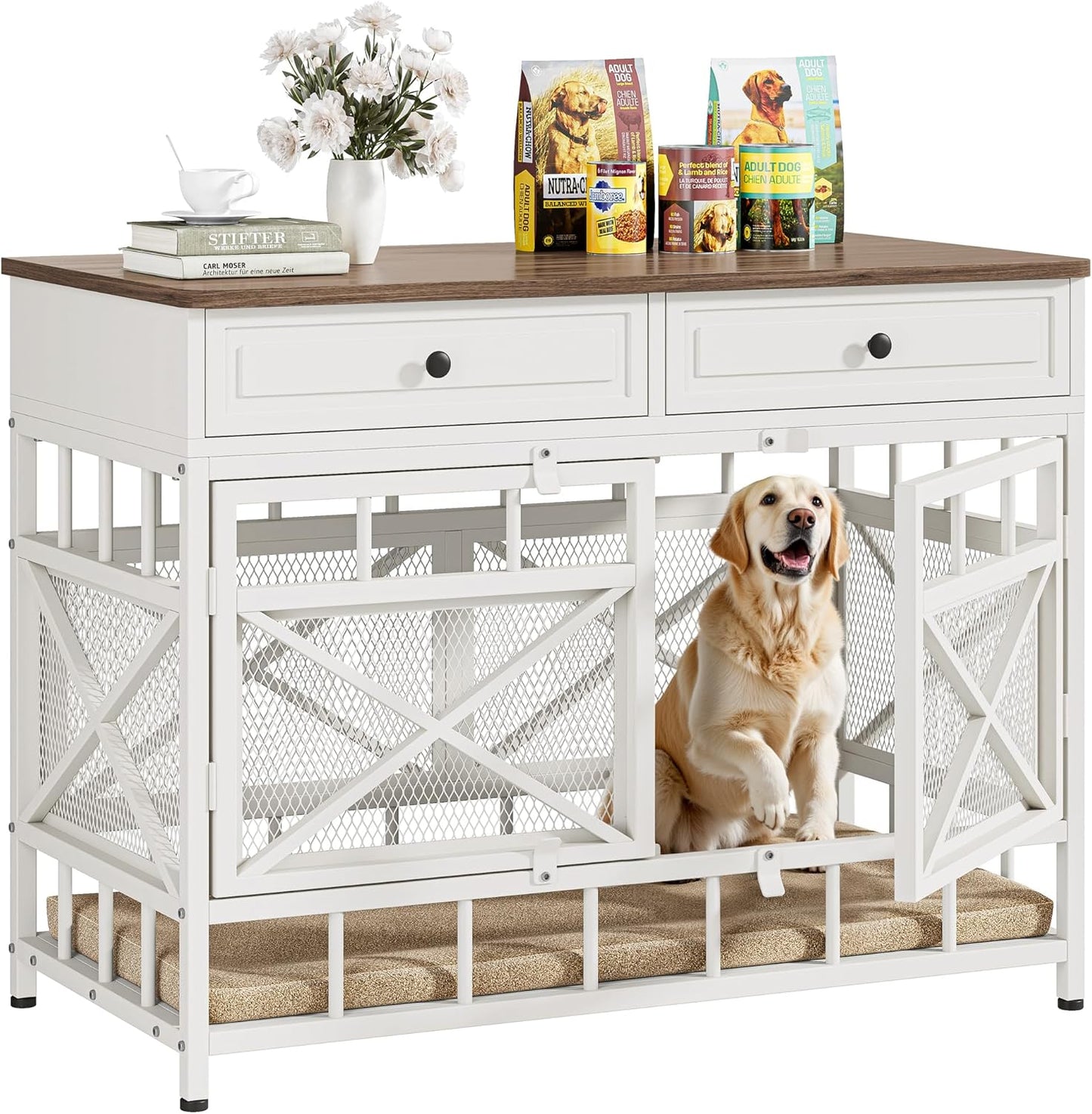 IRONCK 44 inch Large Dog Crate Furniture