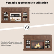 IRONCK TV Stand for 65 Inch TV, Entertainment Center with Charging Station, Brown