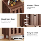 IRONCK 6-Tier Wooden  Shoe Cabinet with Slatted Doors