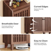 IRONCK 6-Tier Wooden  Shoe Cabinet with Slatted Doors