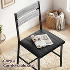 IRONCK Dining Chairs Set of 6, Upholstered Kitchen Chairs with Ergonomic Backrest, Gray