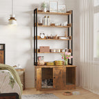 IRONCK Litter Box Enclosure with 4 Shelves and Doors