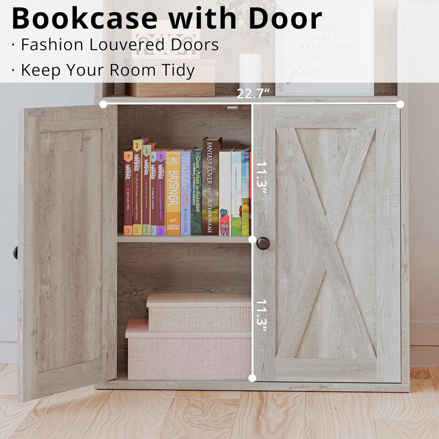 IRONCK 6 Shelf Industrial Bookshelves and Bookcases with Doors