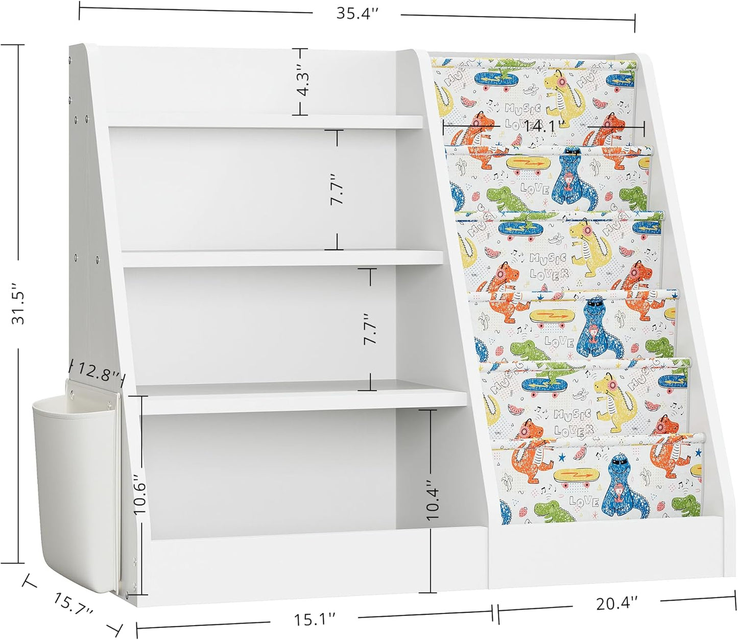 4-Tier Kids Bookshelf & Toy Storage Organizer