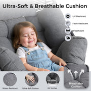 IRONCK Wicker Outdoor Egg Chair with Ottoman, Patio Lounge Chair, Dark Gray