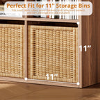 IROCNK 8-Cube Bookshelf, Horizontally & Vertically Reversible, Oak Brown