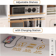 IRONCK TV Stand for 75 Inch TV, 71" LED Entertainment Cente, White