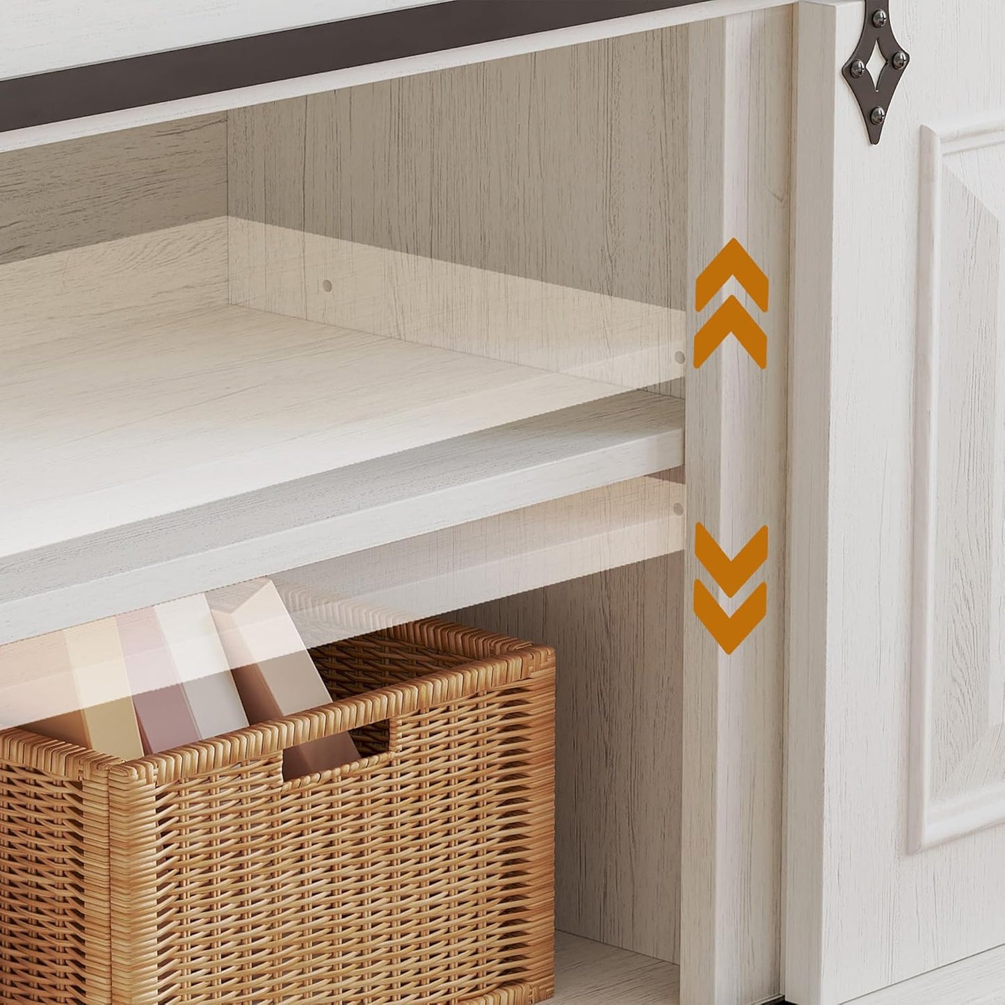 IRONCK Farmhouse TV Stand for 75+ Inch TV, White