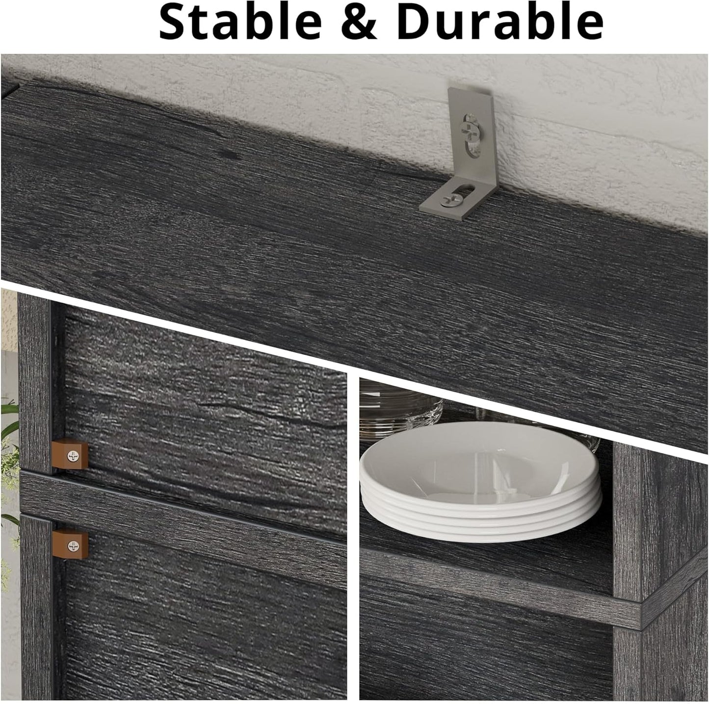 IRONCK Industrial 70 in Bookshelves and Bookcases with Doors Floor Standing 6 Shelf, Charcoal Grey