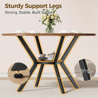 IRONCK Round Dining Table for 4, 43" Farmhouse Kitchen Table with Storage