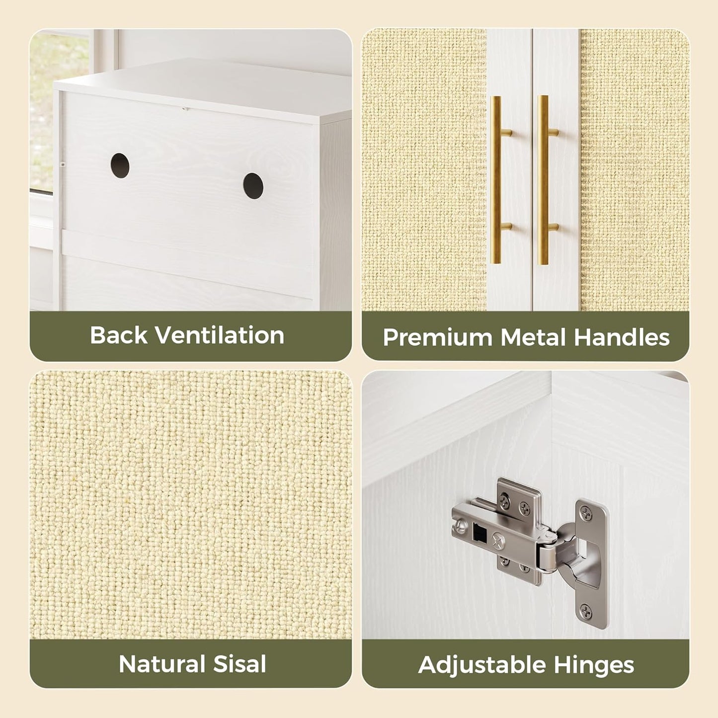 IRONCK Cat Litter Box Enclosure with Litter Drawer