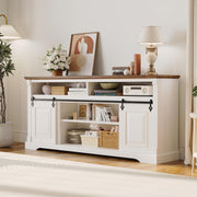 IRONCK Farmhouse TV Stand for 75+ Inch TV, White