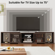 IRONCK ddjustable TV Stand for TVs up to 75 Inches, Dark Walnut