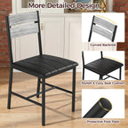 IRONCK Dining Chairs Set of 6, Upholstered Kitchen Chairs with Ergonomic Backrest, Gray