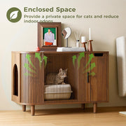 IRONCK Cat Litter Box Enclosure with Sliding Tambour Door
