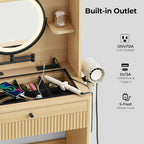 IRONCK Small Vanity Desk with Adjustable Makeup Mirror and LED Lights