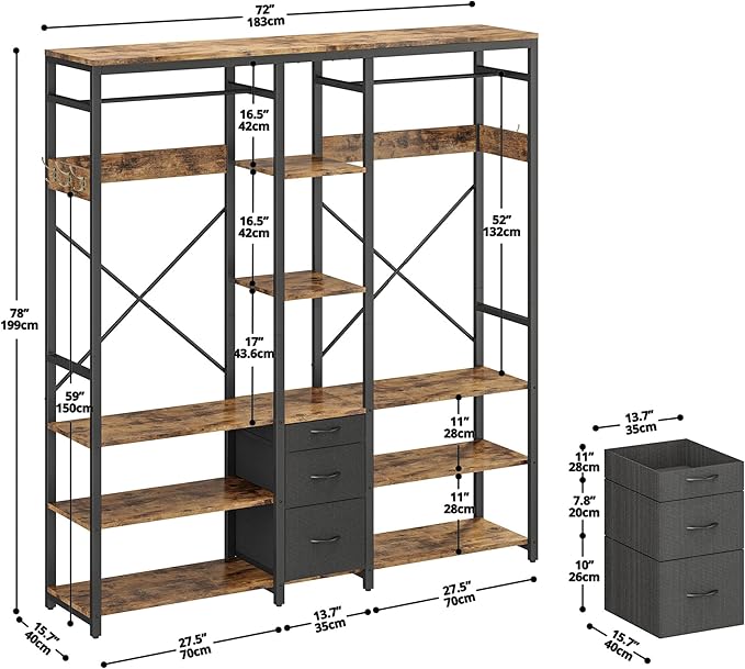 Freestanding Closet Wardrobe Rack