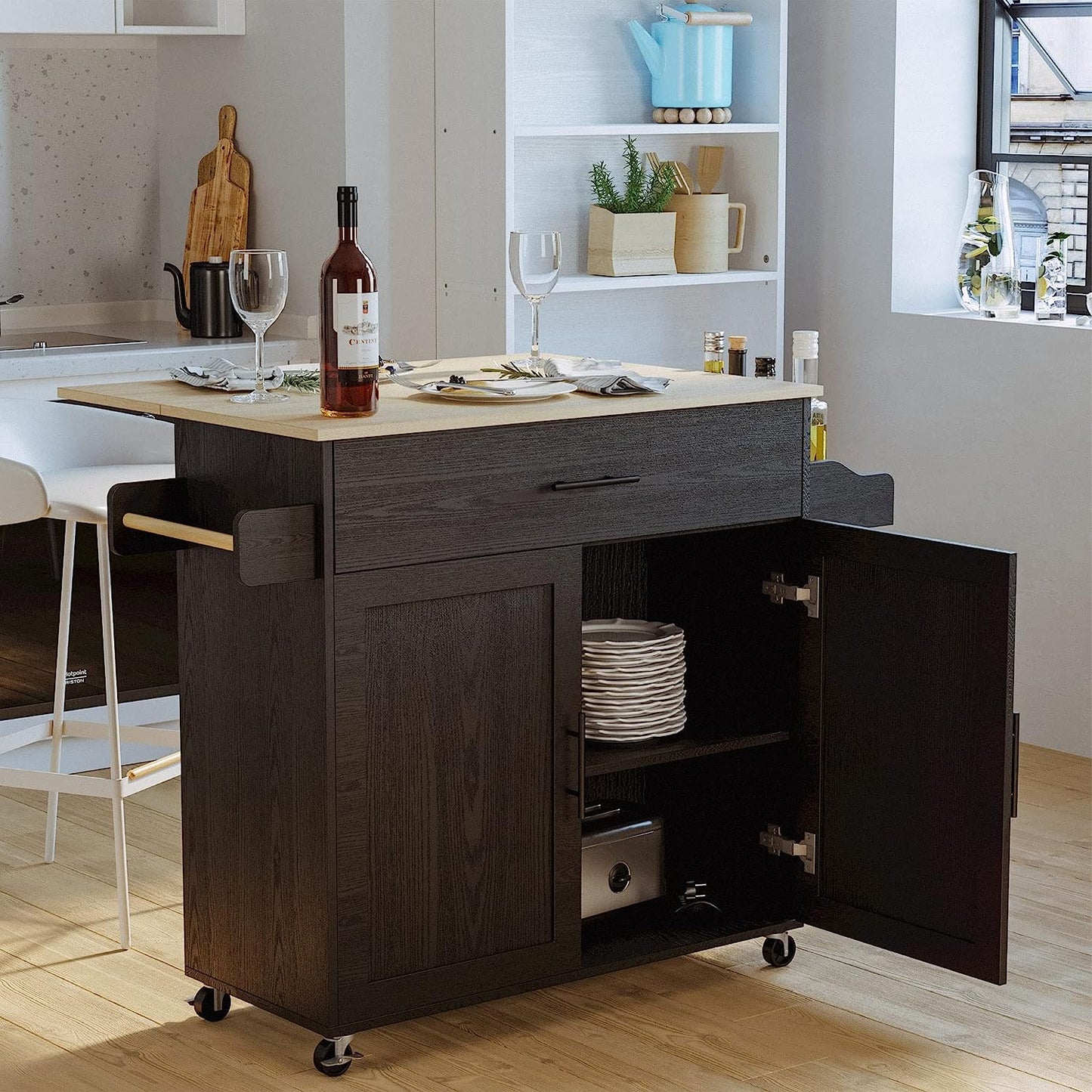 Rolling Kitchen Island on Wheels