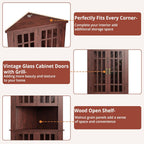 IRONCK  71" Corner Cabinet Storage Cabinet with 4 Glass Doors