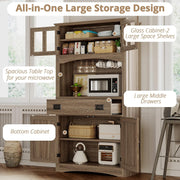 IRONCK Pantry Cabinet with Power Outlets, Kitchen Pantry Storage Cabinet