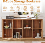 IROCNK 8-Cube Bookshelf, Horizontally & Vertically Reversible, Oak Brown