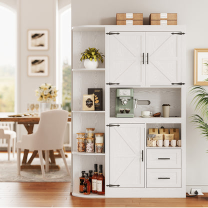 Storage Cabinet with Power Outlets, White