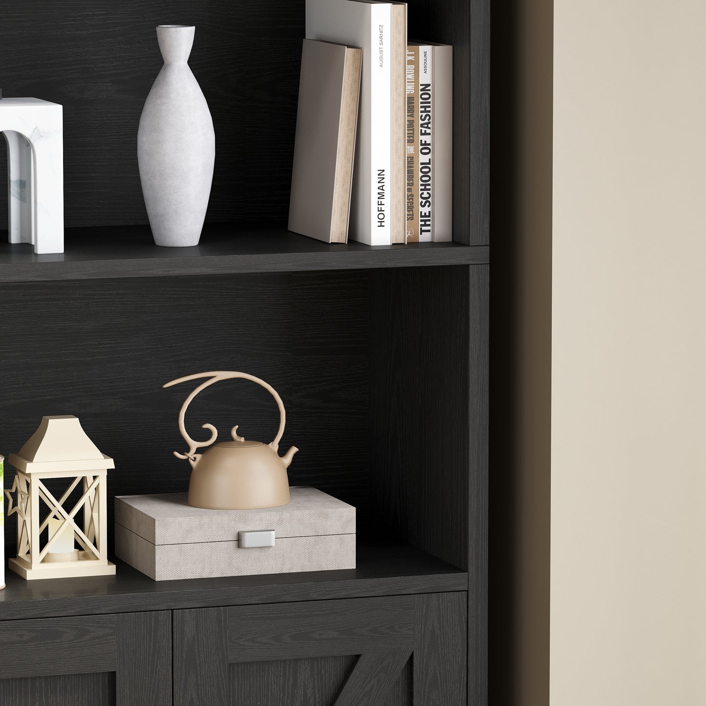 Farmhouse Bookcases and Bookshelves with Doors